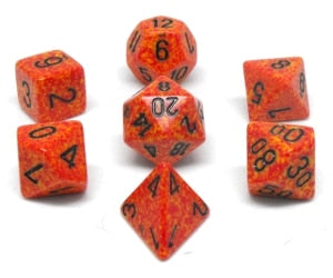CHX25303 Fire Poly Speckled 7pc Polyhedral Dice Set image 0